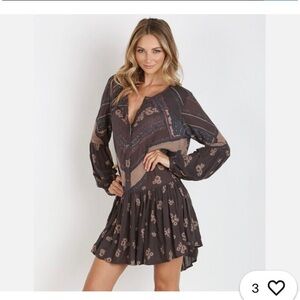 Free People printed rayon gauze dress …. From Your Heart Midnight Shirt Dress